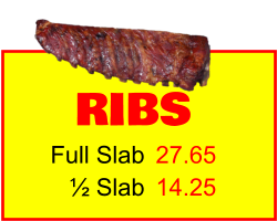 RIBS Full Slab ½ Slab 27.65 14.25